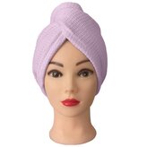 Turban na vlasy vafle, světle fialový