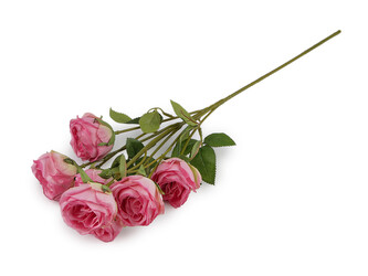 Umělá kytice růže - 1 ks - 3 růžová střední