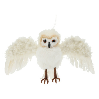 Závěsná dekorace - Sova - bílá, 20 cm