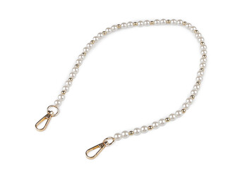 Perlový řetízek / ucho na kabelky a telefony délka 60 cm - 1 ks - 2 perlová zlatá