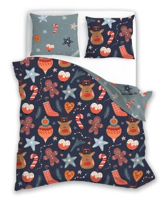 POŚCIEL KPL.140X200+70X90 HOLLY JOLLY 007 MIKROFIBRA SATYNOWA