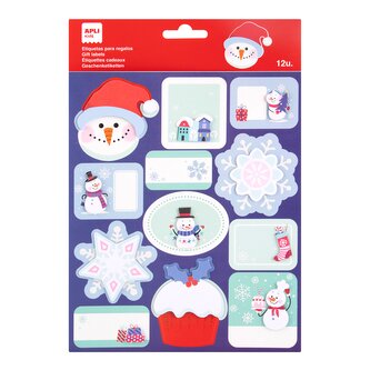 APLI vánoční jmenovky, sněhulák a vločky