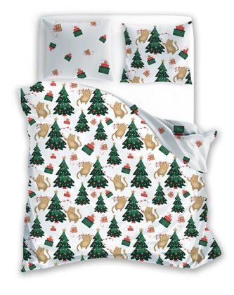 POŚCIEL KPL.140X200+70X90 HOLLY JOLLY 005 MIKROFIBRA SATYNOWA