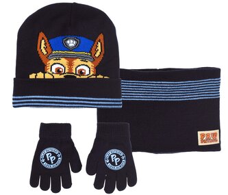 SOUPRAVA ČEPICE, NÁKRČNÍK  A RUKAVICE TLAPKOVÁ PATROLA - velikost 54