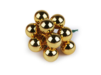 Vánoční skleněná baňka na drátku Ø2 cm - mat a lesk - 12 ks - 5 zlatá lesk