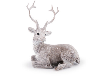 Jelen k dekoraci věnců a vánočních vazeb - 1 ks - 1 bílá přírodní