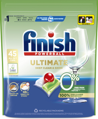 Finish Powerball Ultimate 0% Deep Clean & Shine tablety do myčky 100 ks