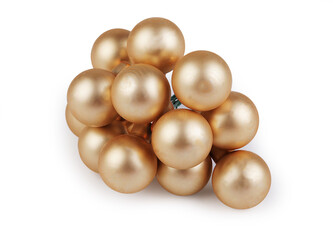 Vánoční skleněná baňka na drátku Ø2,5 cm - mat a lesk - 12 ks - 6 zlatá mat