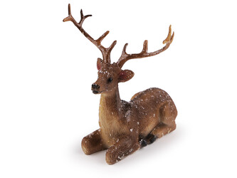 Jelen k dekoraci věnců a vánočních vazeb - 1 ks - 2 hnědá přírodní