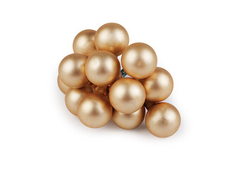 Vánoční skleněná baňka na drátku Ø2 cm - mat a lesk - 12 ks - 6 zlatá mat