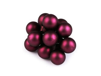 Vánoční skleněná baňka na drátku Ø2 cm - mat a lesk - 12 ks - 16 pink mat