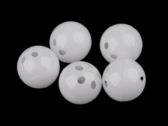 Chrastítko kulička Ø2,4 a 2,6 cm - 50 ks - 3 (Ø26 mm) bílá