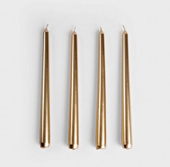 Stolní voskové svíčky  | hladké zlaté | 4x52g | 707759