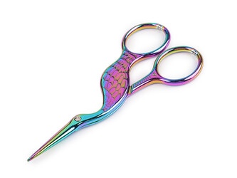 Nůžky vyšívací čáp délka 10 cm - 1 ks - multikolor