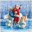 Ubrousky PAW L 33x33cm Santa Claus With Animals