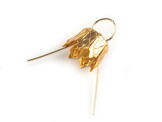 Očka na baňky / záponky s kaplíkem - 10 ks - 2 791/251/002 zlatá stř.