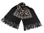 Velký teplý šátek / pléd vyšívaný s třásněmi, typu kašmír 68x165 cm - 1 ks - 9 černá
