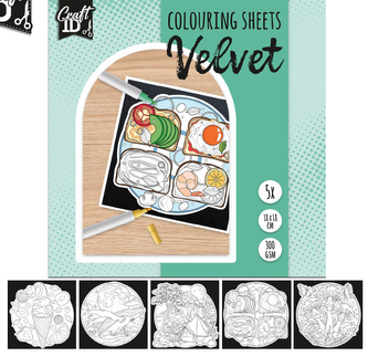 Sametové vybarvovací obrázky, 5ks 18 x18 cm zelené Sametové vybarvovací obrázky, 5ks 18 x18 cm zelené