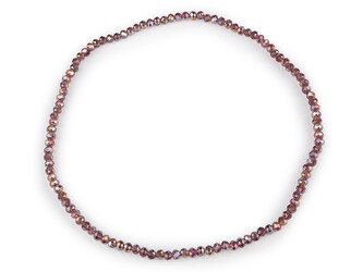 Náhrdelník pružný z broušených skleněných korálků - 1 ks - 12 lila AB