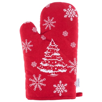 Chňapka 18x28cm dek.winter červená 100% bavlna