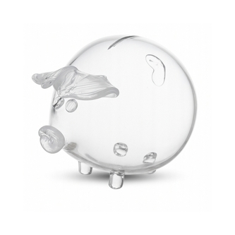 DuraHome Pokladnička prasátko, sklo 16cm