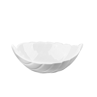 Miska opál 14x10,5cm bílá dek.list Miska opál 14x10,5cm bílá dek.list