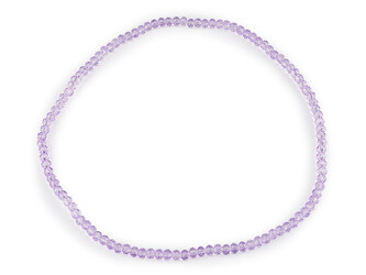 Náhrdelník pružný z broušených skleněných korálků - 1 ks - 10 fialová sv.