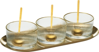 Servírovací sada (7 dílů) zlatá, 29 x 12 x 2 cm