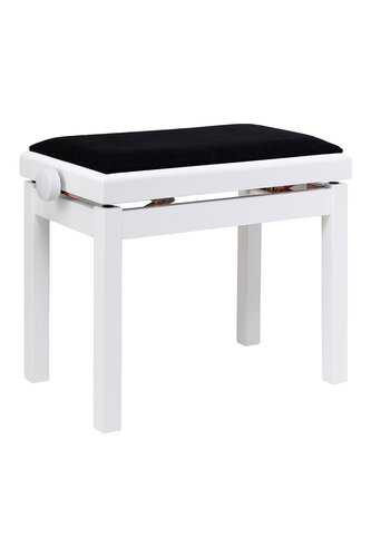 Stagg PB06G WHM VBK, stolička ke klavíru, bílá matná, sametový sedák