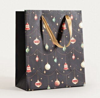 Dárková taška | Cyma | černé ozdoby | 19x23x10 cm | 759970