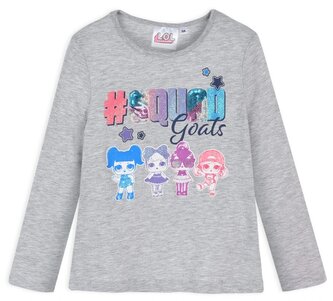 Dívčí tričko LOL squad dlouhý rukáv, šedá, velikost: 110