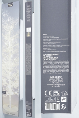 LED bílý stromeček borovice 120 cm