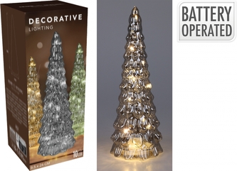 Vánoční LED stromeček 24 cm kouřová šedá