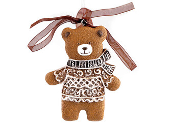Vánoční perníčky k dekoraci vánočních stromků a věnců chaloupka, medvěd, anděl, strom - 1 ks - 3 hnědá medvěd