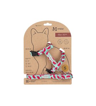 Kšíry pro kočku s vodítkem BeHappyCat Watermelon-M