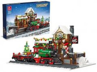 Klocki pociąg świąteczny led 55,5x9x37cm 1362el