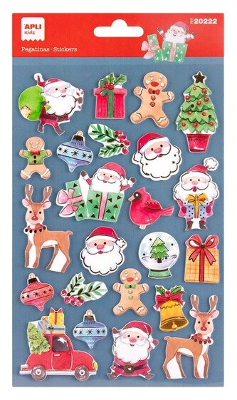 APLI vánoční samolepky - plastické, mix motivů APLI vánoční samolepky - plastické, mix motivů