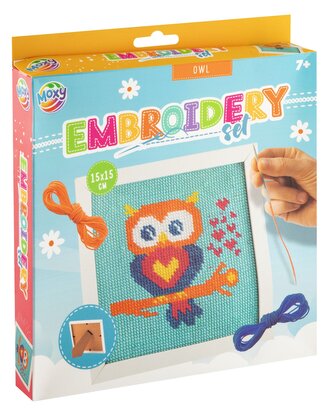 Vyšívání , rámeček 15 x 15 - sova Vyšívání , rámeček 15 x 15 - sova