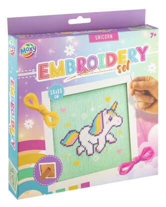 Vyšívání , rámeček 15 x 15 - jednorožec Vyšívání , rámeček 15 x 15 - jednorožec