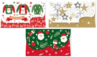 Koperty KP01 świąteczne 15x9cm 5 wzorów op.20szt.