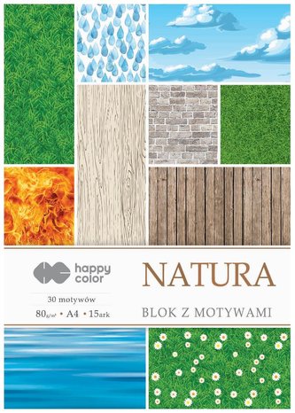 Blok z motywami Natura A4/15K 80g HAPPY COLOR