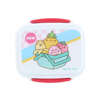 Svačinový box s příborem  Bento box - Kočka Pusheen - Ovoce