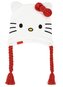 Dětská zimní čepice s copánky Hello Kitty: Kitty s červenou mašlí (univerzální)