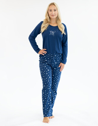 Dámské pyžamo Gina modré (19161-DxMMxB) XXL
