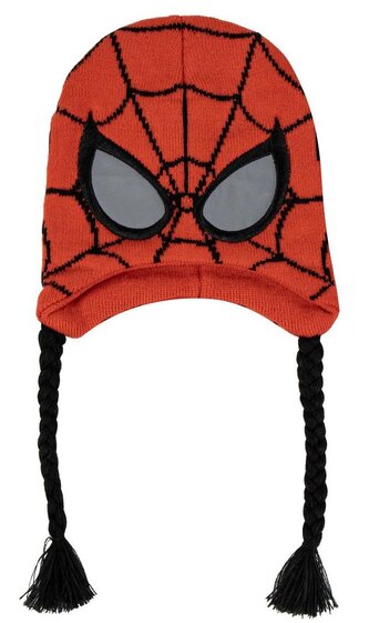 Dětská zimní čepice s copánky Marvel|Spider-man: Maska (univerzální)
