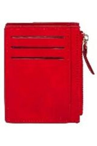 Portfel na karty z suwakiem czerwony