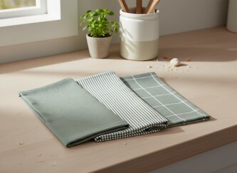 Sada kuchyňských utěrek | MORGAN | zelená, 3 ks | 2*45x65 cm | 760372