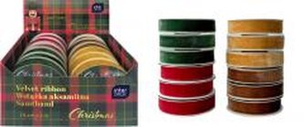 Wstążka aksamitna 3m Christmas (12szt) Wstążka aksamitna 3m Christmas (12szt)