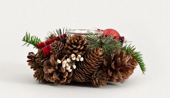 Svíčka s věncem | HUGO | vánoční | 17x14 cm | 757921