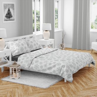 Vánoční bavlněné povlečení Sněhové vločky 140x200, 70x90 cm